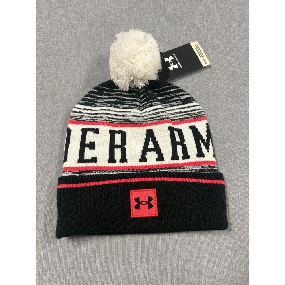 NWT Under Armour Men's UA Halftime Pom Winter Beanie Cuff Knit Multi One Size
